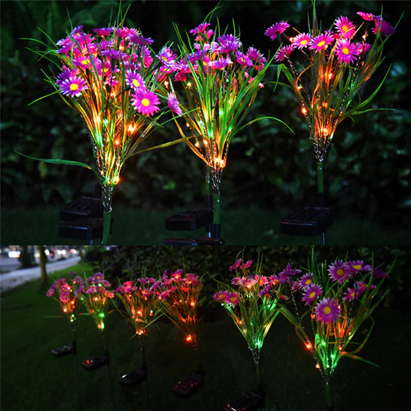 Solar Garden Lights LED Flower Stake Lamp Outdoor Yard Waterproof Patio Decor