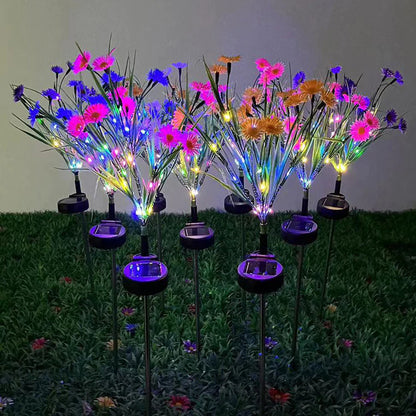 Solar Garden Lights LED Flower Stake Lamp Outdoor Yard Waterproof Patio Decor