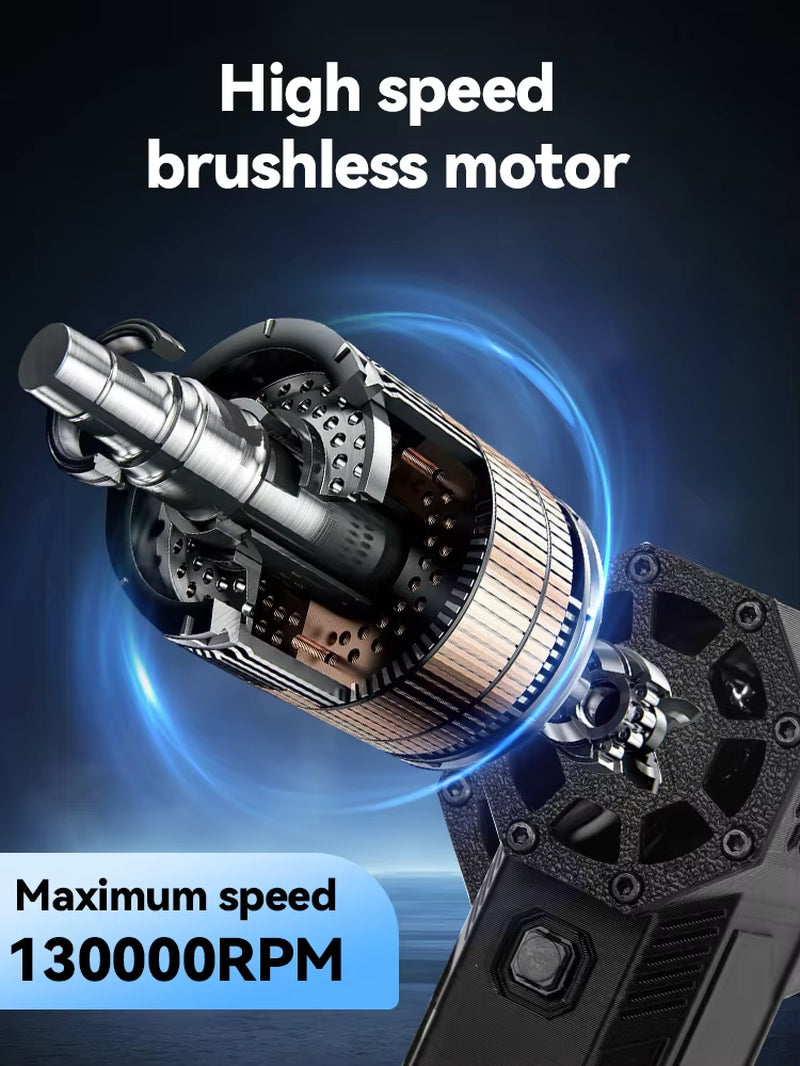 Electric Air Blower 130000RPM Powerful Snow Blower High-Speed Dust Fan Mini Turbo Jet Fan Handheld Brushless Motor Car Dryer